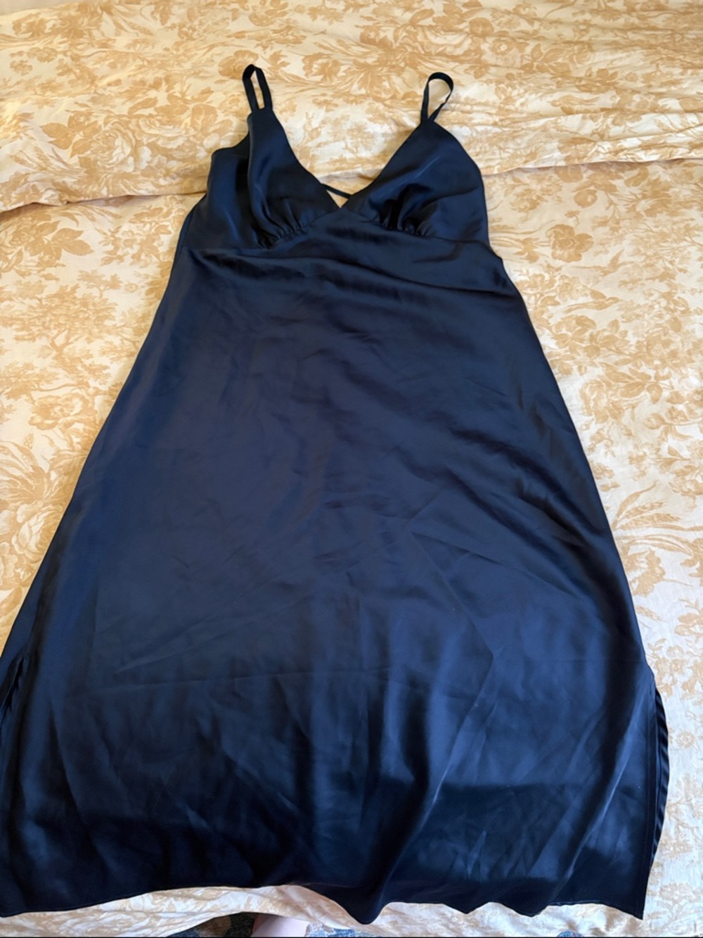 Soma Navy Satin Slip Chemise
